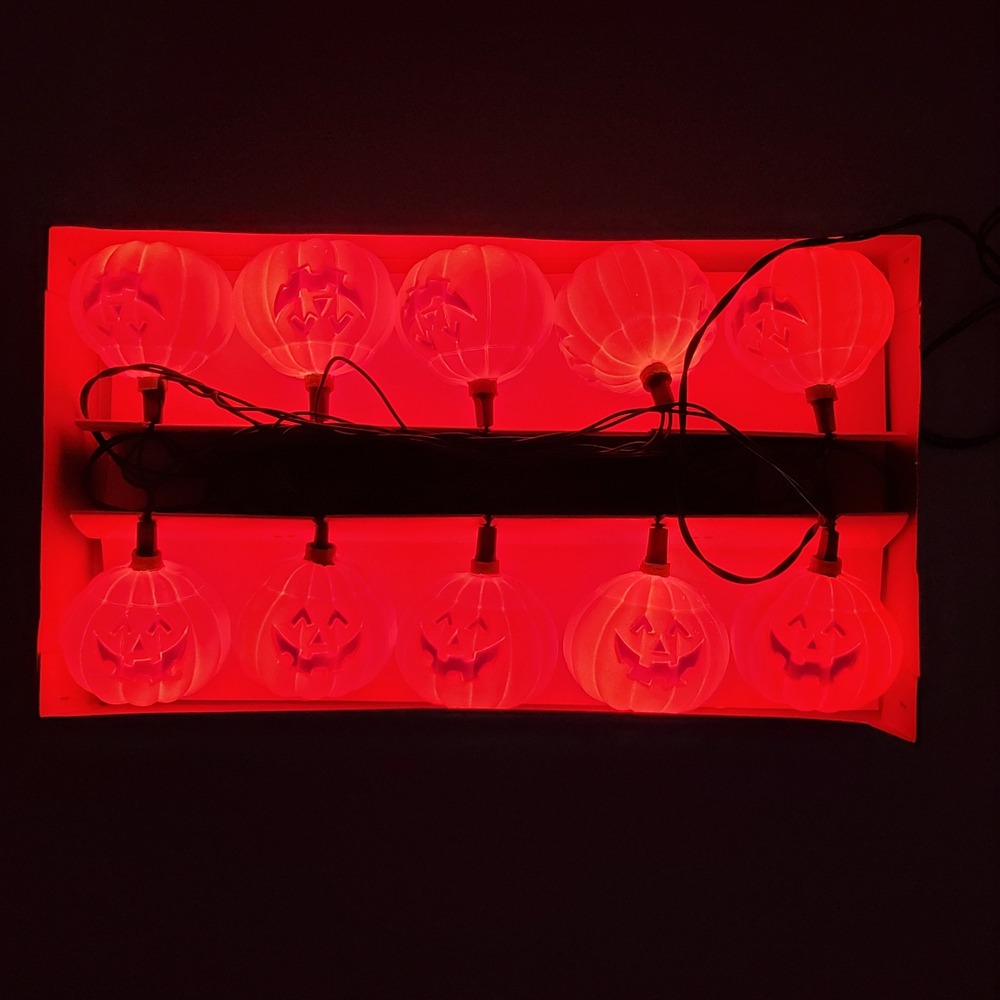 Vintage Silvestri Halloween Jack O Lantern Pumpkin String Lights 10 Count Indoor